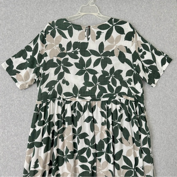 Buykud Dress Womens Large Maxi Green White Gray Cottagecore Oversize Lightweight - Picture 10 of 16